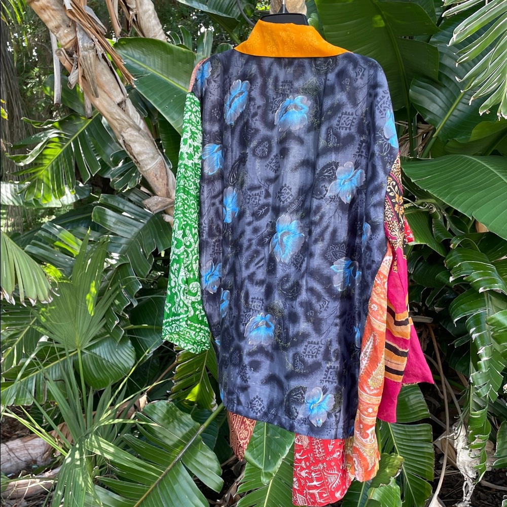 Bohemian Up Cycled Sari Patchwork Jacket - image 2